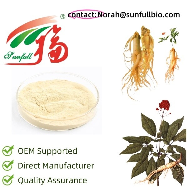 Chiết xuất nhân sâm Thông số kỹ thuật sản phẩm 10 ~ 30% Ginsenosides bằng tia UV 15% 20% Ginsenosides bằng HPLC 80% Ginsenosides bằng tia UV ((Cây và lá) nhân sâm Bột thẳng Các thông số kỹ thuật khác nhau của nhân sâm Chiết xuất có ích