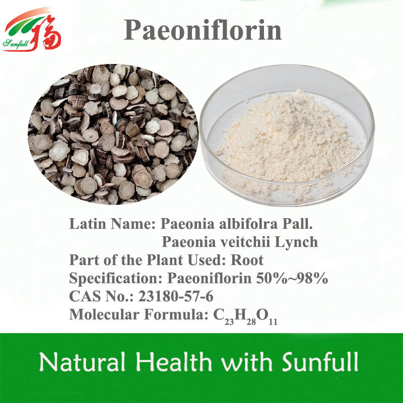Độ tinh khiết cao 50% ~ 98% Paeoniflorin Peonin Extract để tẩy trắng chống lão hóa và thư giãn cơ bắp
